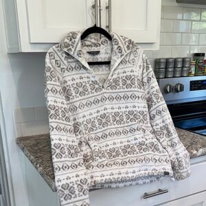 Eddie Bauer Cozy Gray and Cream Fleece